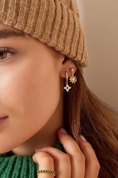 Ohrringe Gänseblümchen - Kollektion Sparkle Goldfarbe Kupfer h5 Bild4